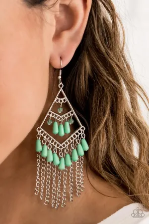 Paparazzi Trending Transcendence Earrings Green