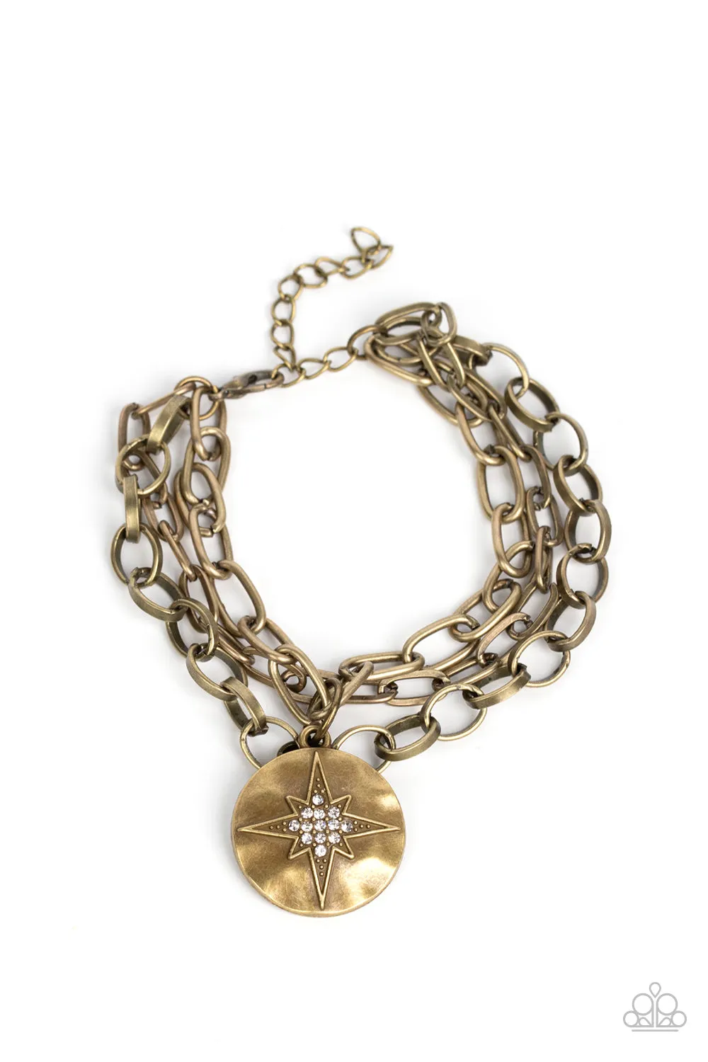 Paparazzi Under the Northern Lights Necklace Brass & True North Twinkle Bracelet Brass