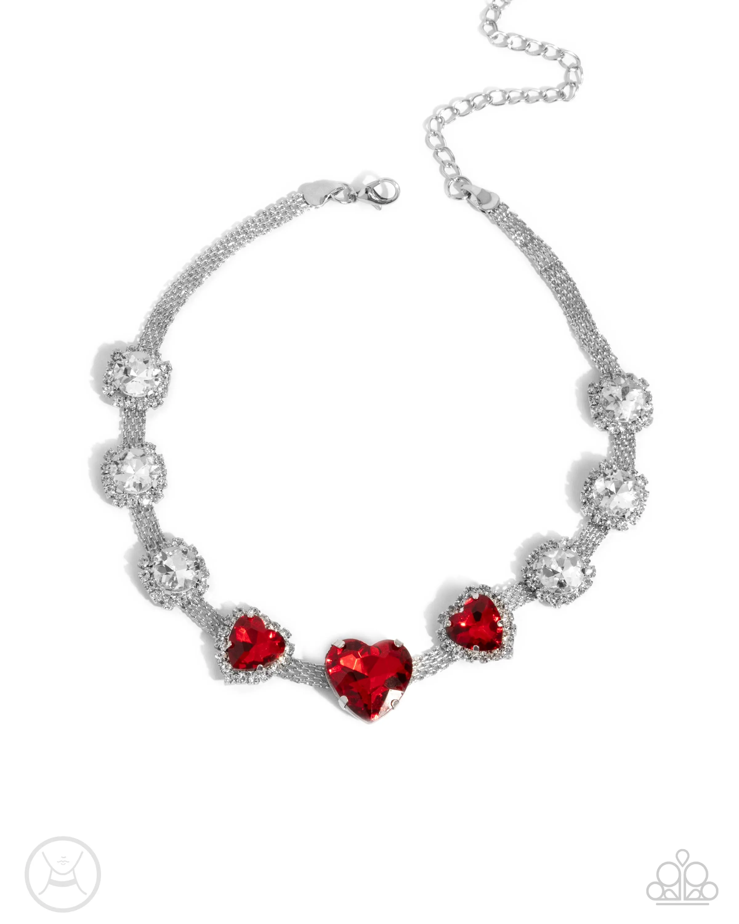 Paparazzi Valentines Vibe - Red Necklace (Choker)