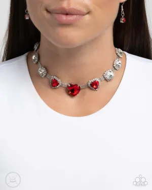 Paparazzi Valentines Vibe - Red Necklace (Choker)