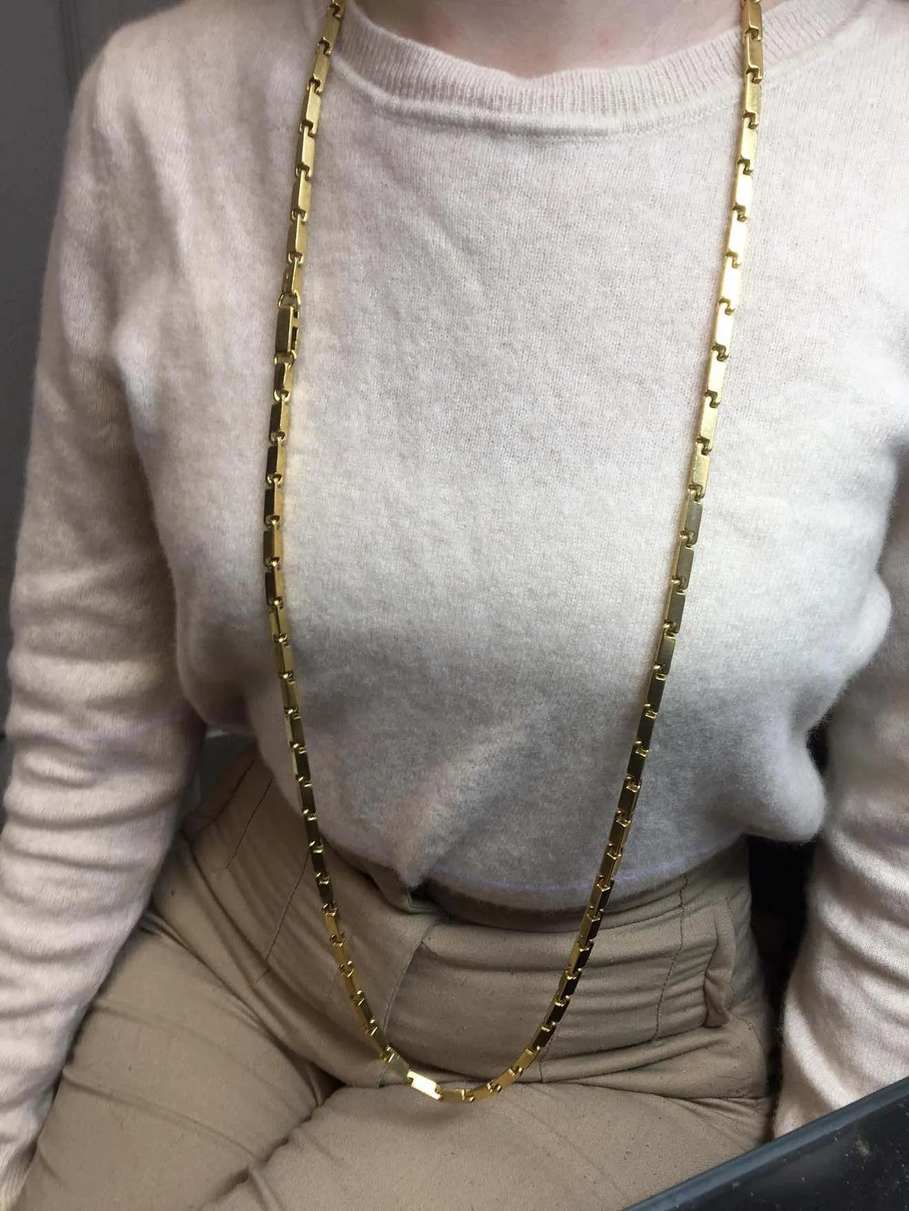 Pomellato 18 Karat Long Link Chain Necklace Bracelet Combination