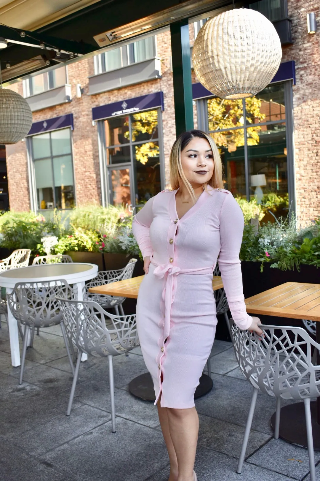 Pretty in Pink Button Down Dress