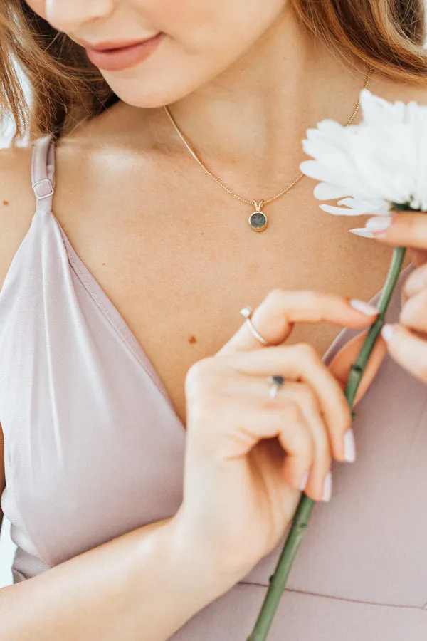 Rabbit-Ear Cremation Necklace in 14K Yellow Gold