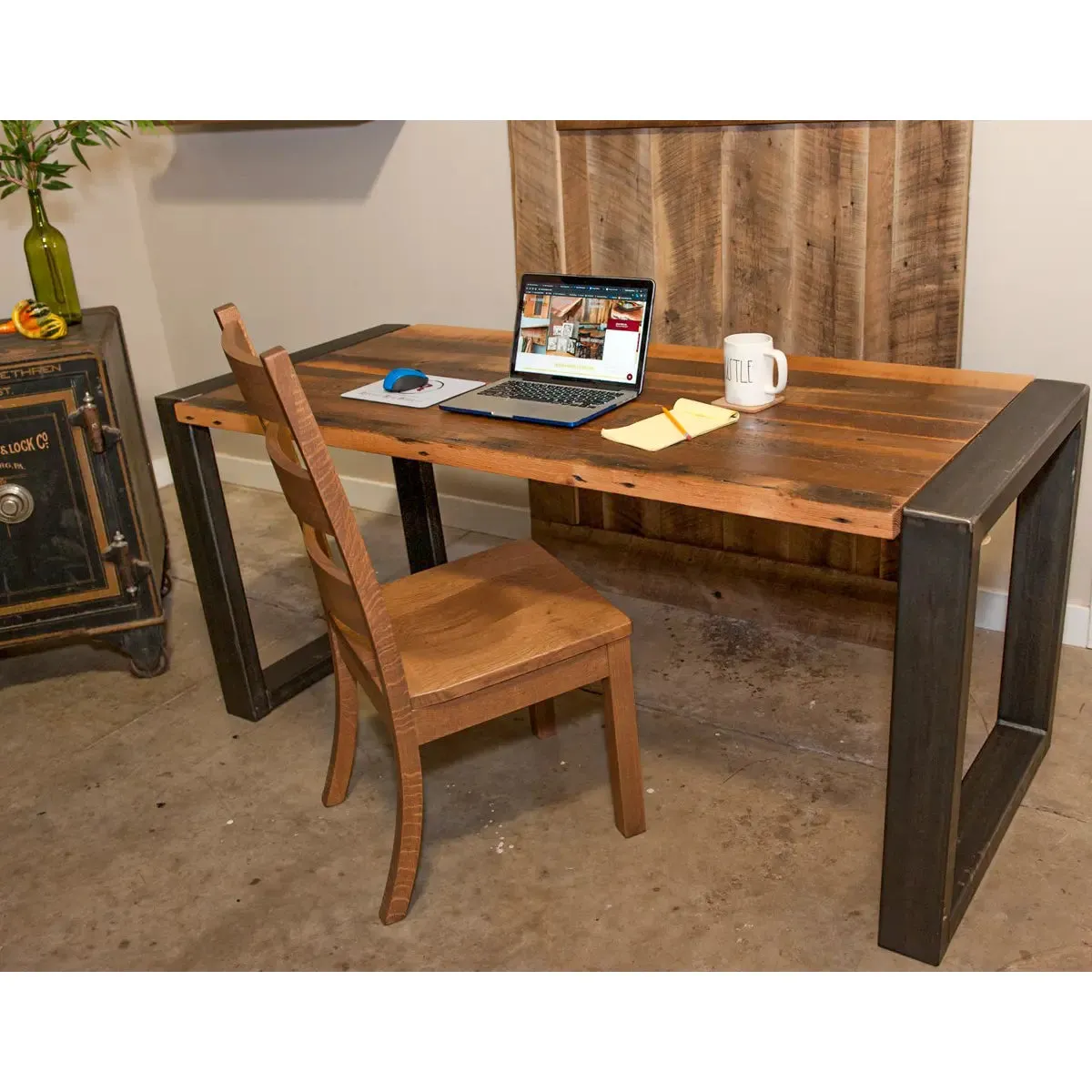 Reclaimed Wood Industrial Desk