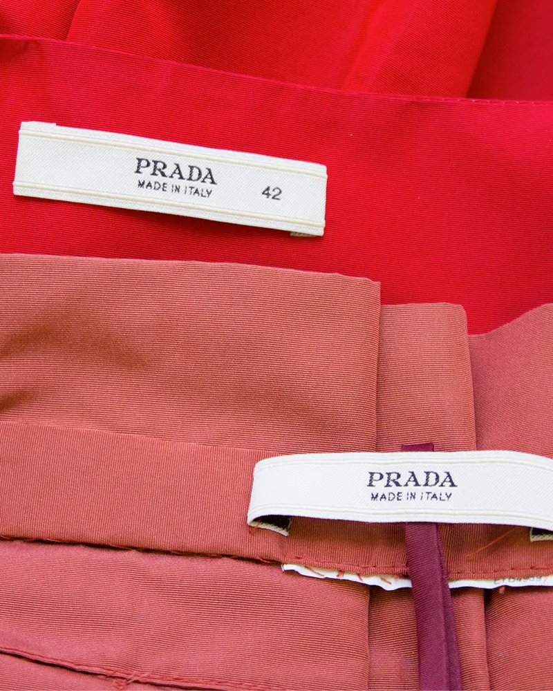 Red Taffeta Cocktail Dress With Apron