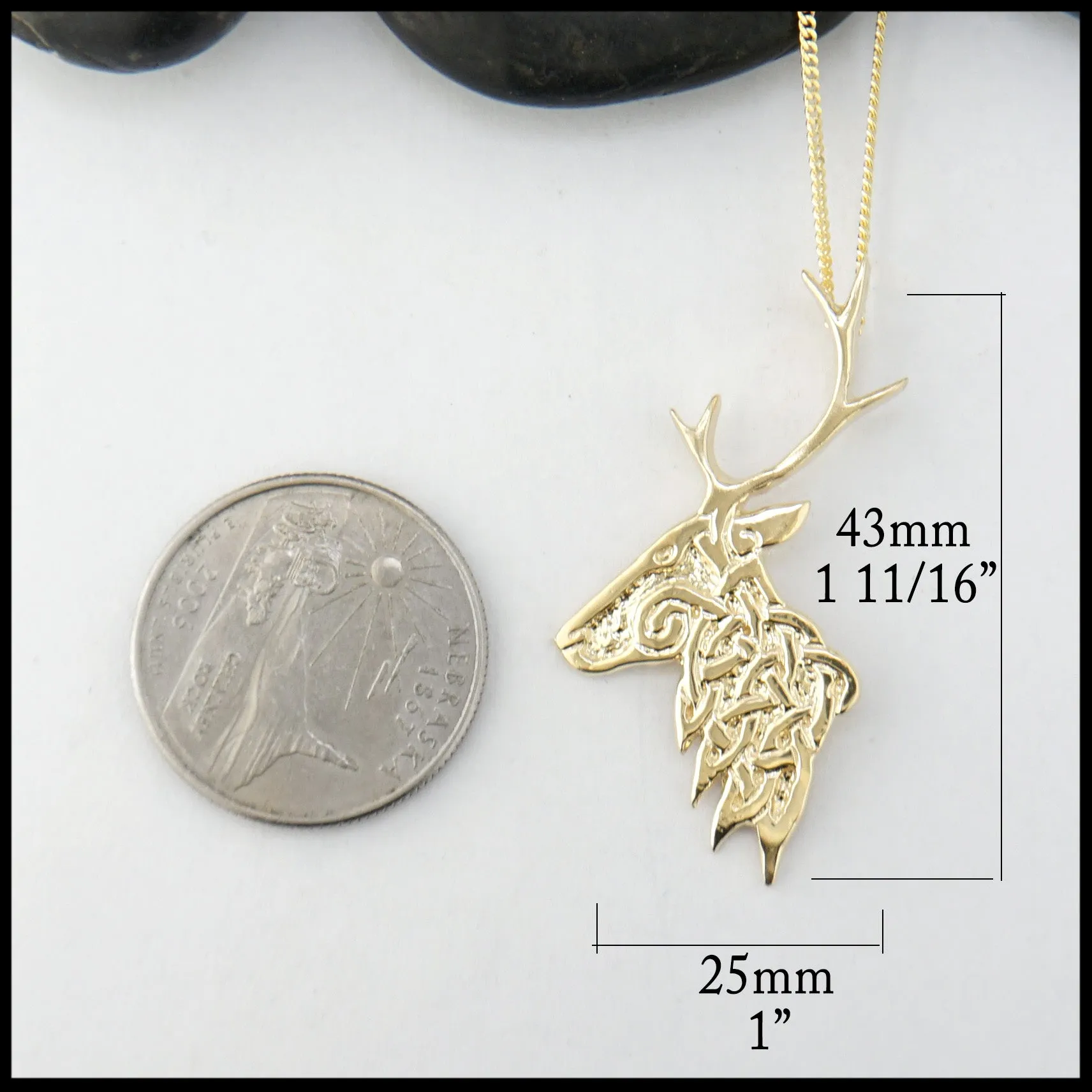 Reindeer Pendant in Gold