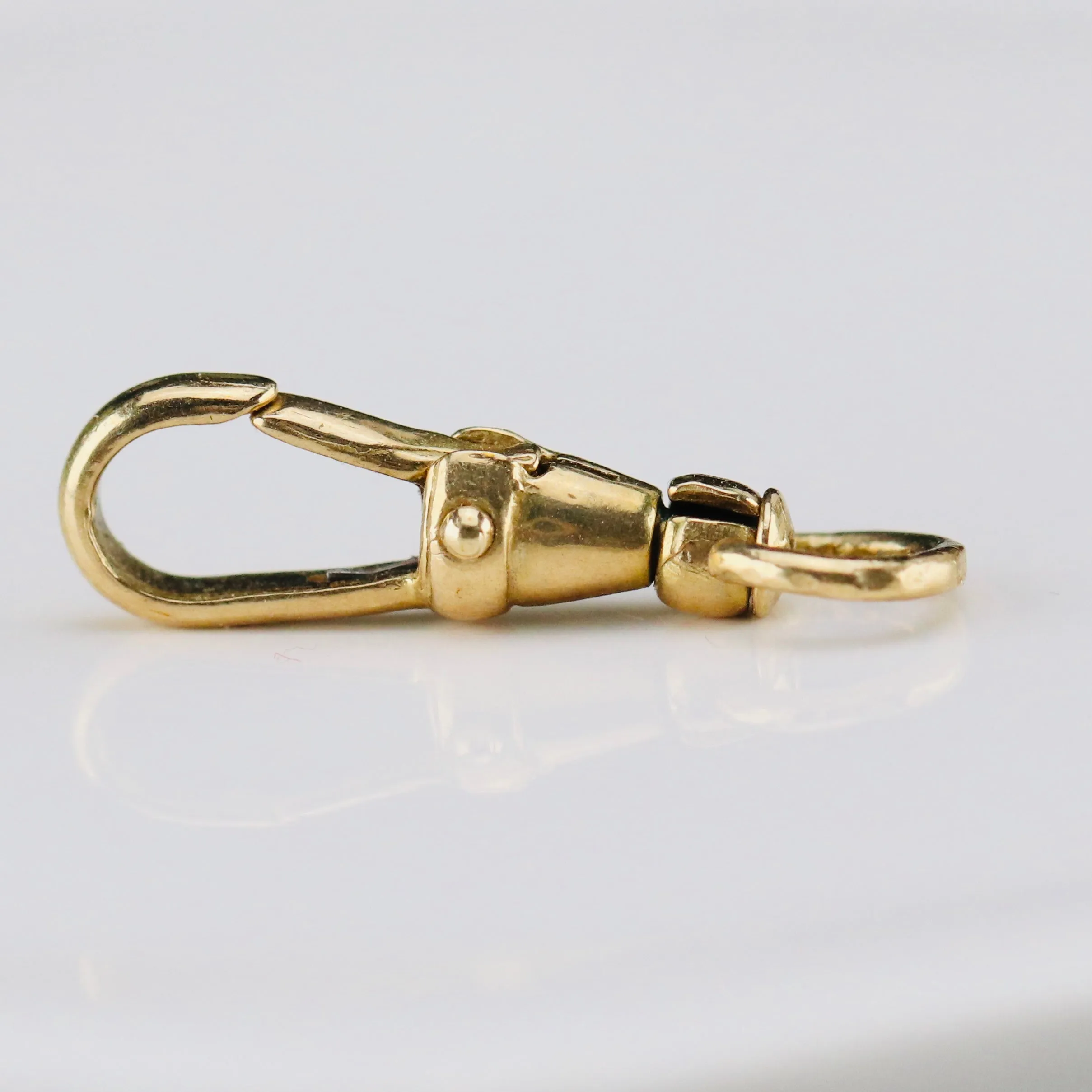 RESERVED FOR H: Vintage small yellow gold swivel dog clip