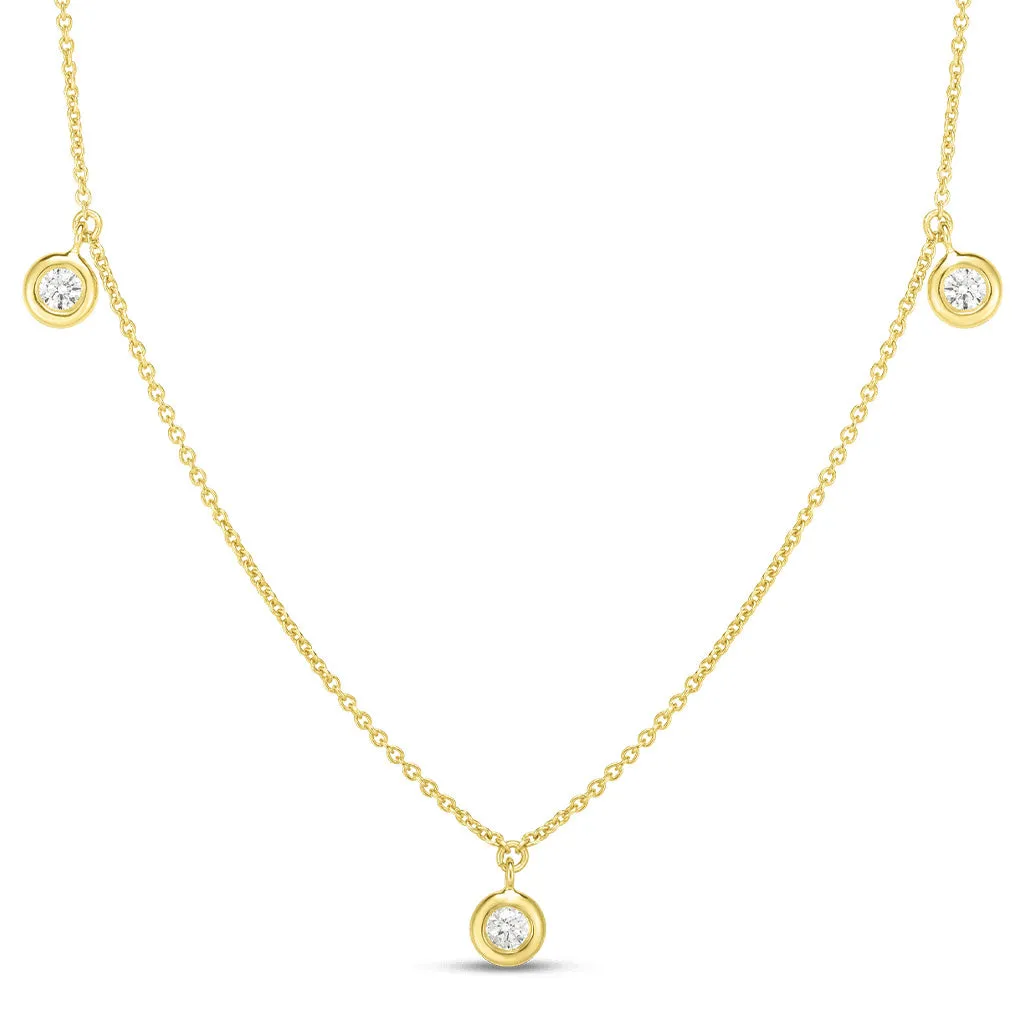 Roberto Coin Three Diamond Drop Station Necklace 530010AYCHX0