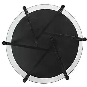 Round Glass Modern Coffee Table in Black