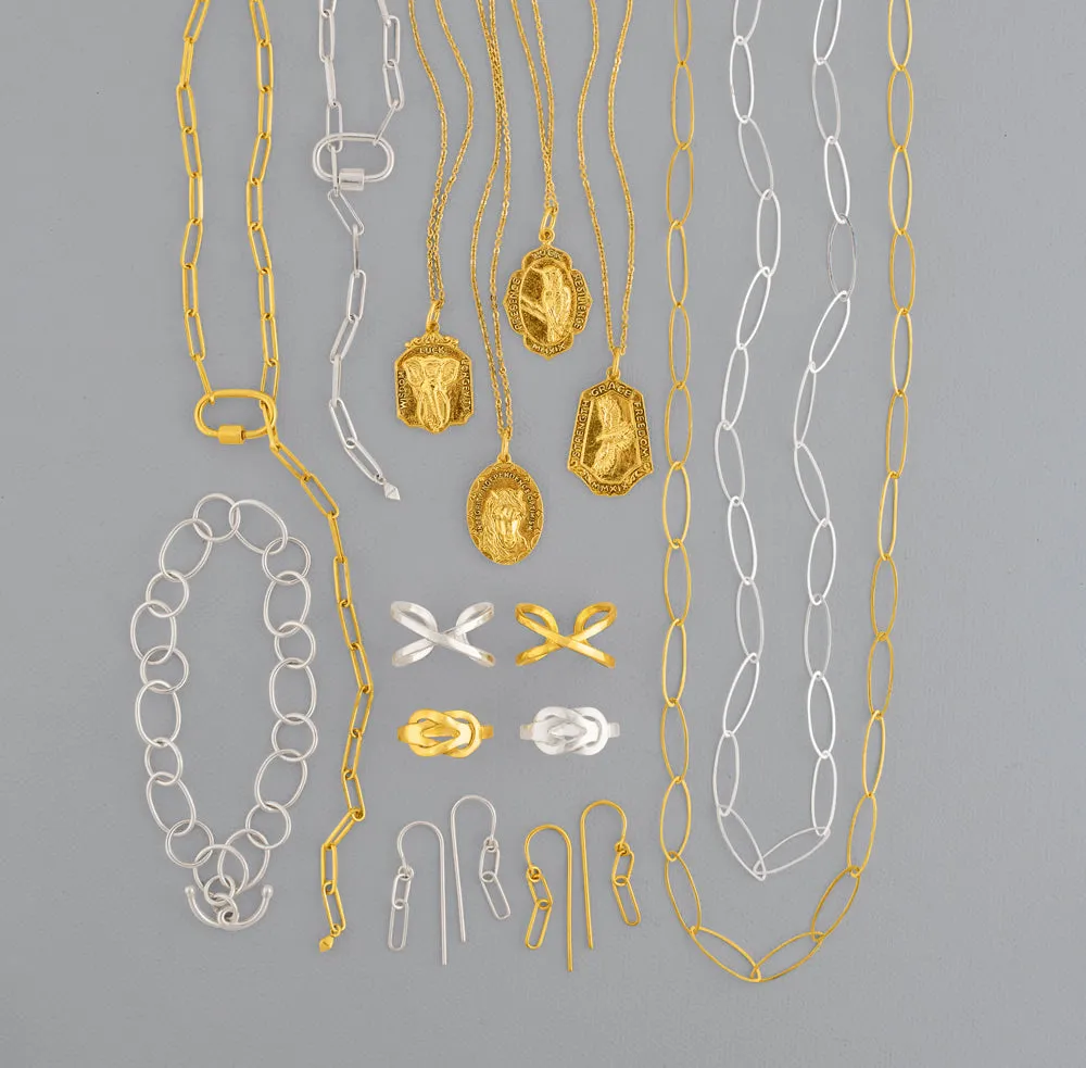 Saucer Chain Necklace in Gold