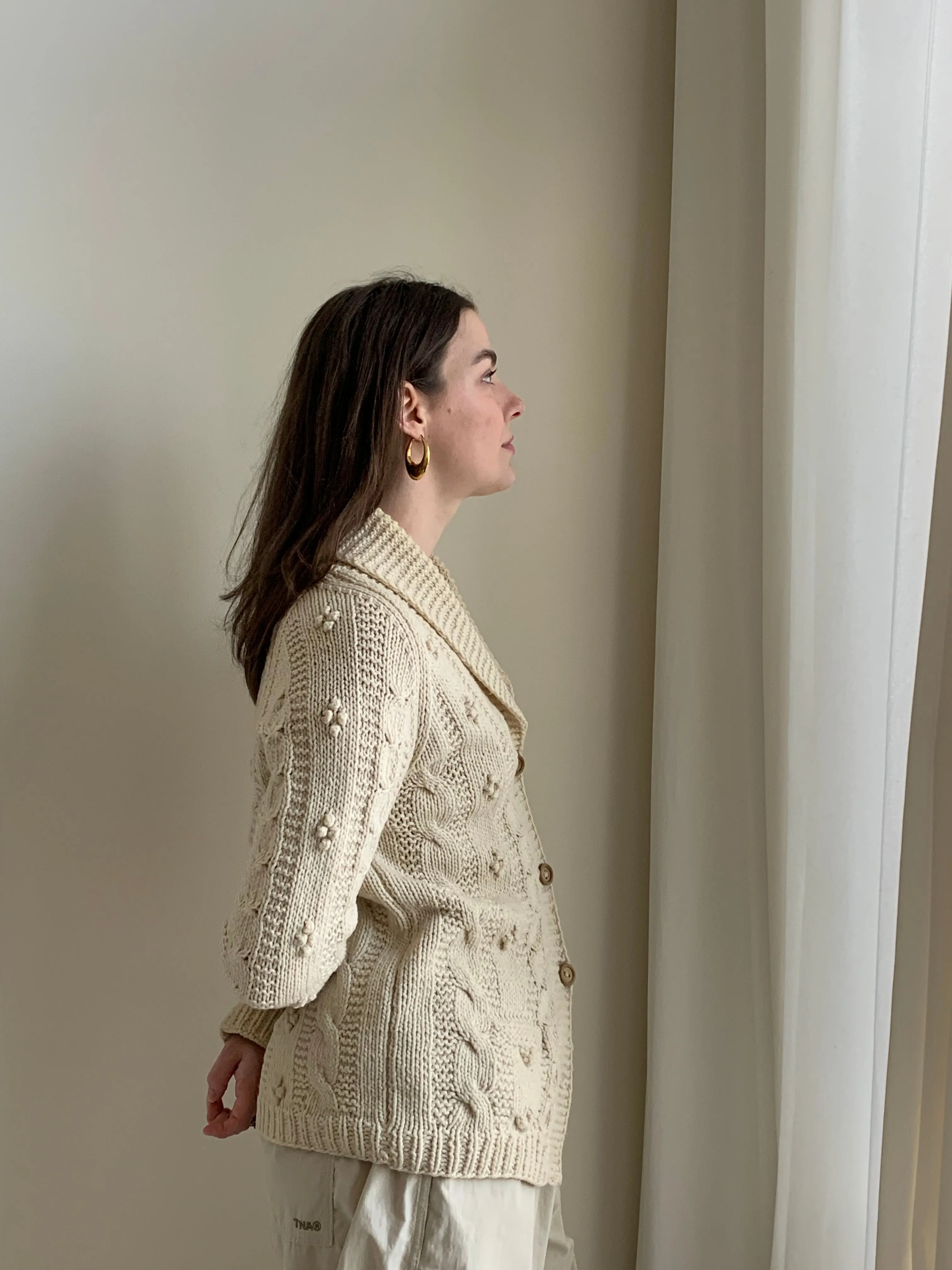 Shawl collar cardigan sweater