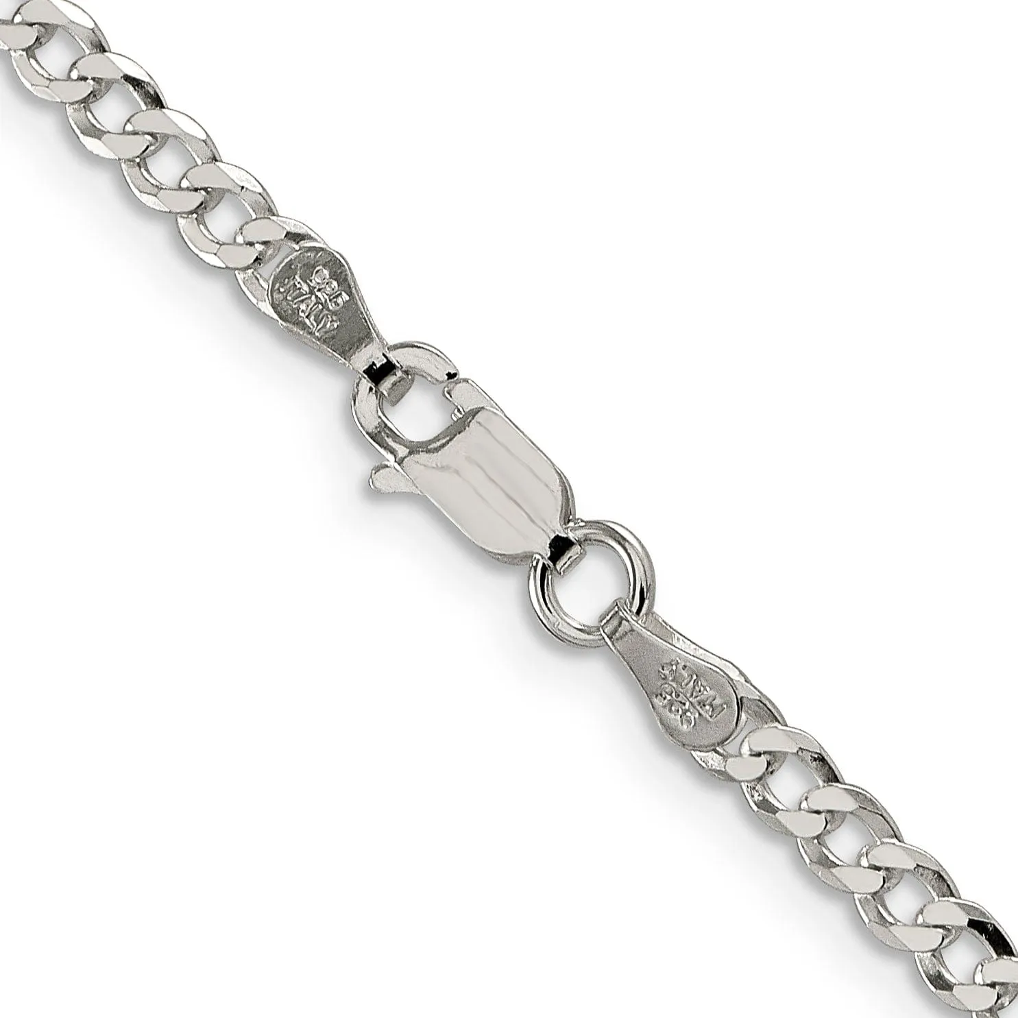 Silver 3.20-mm Solid Beveled Link Curb Chain