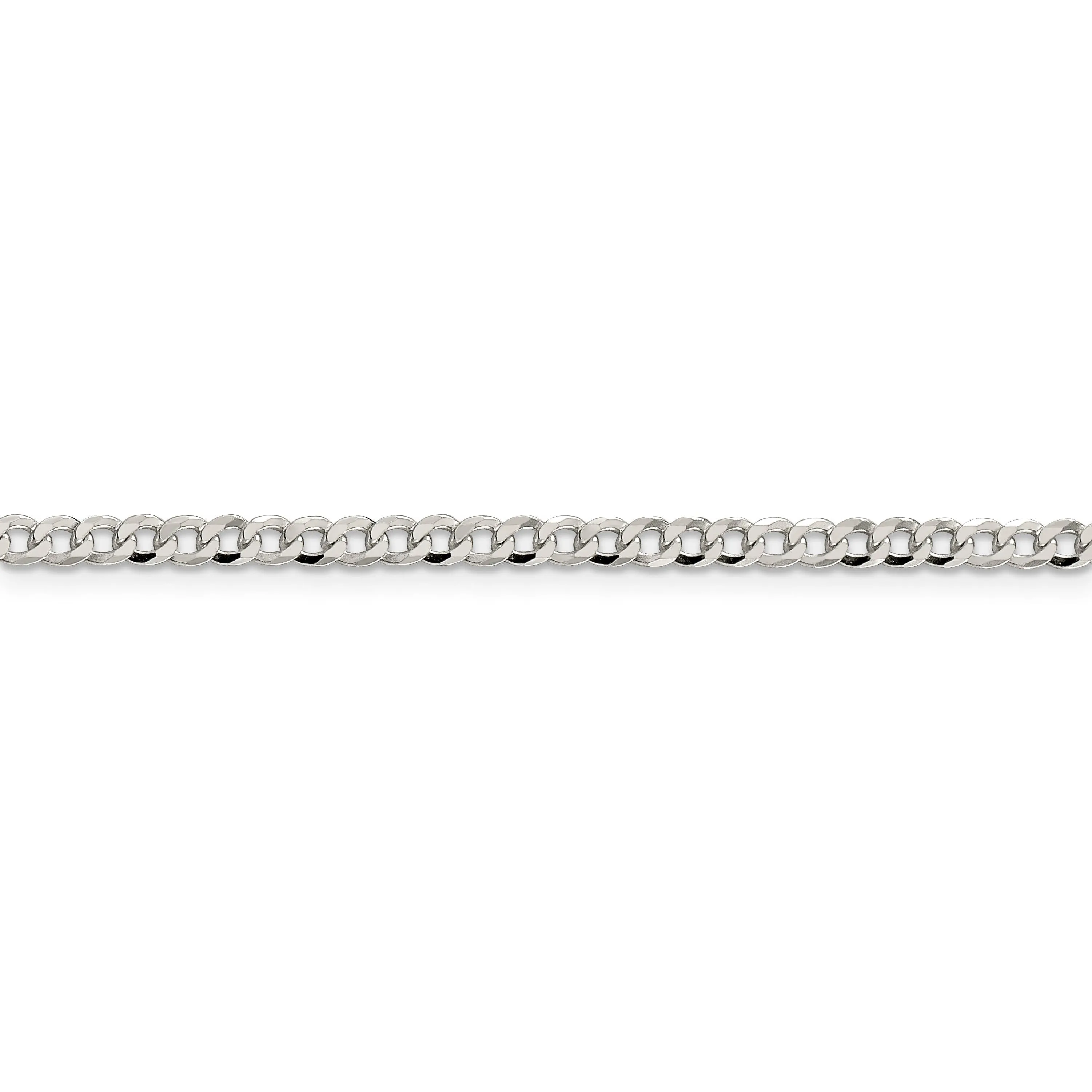Silver 3.20-mm Solid Beveled Link Curb Chain