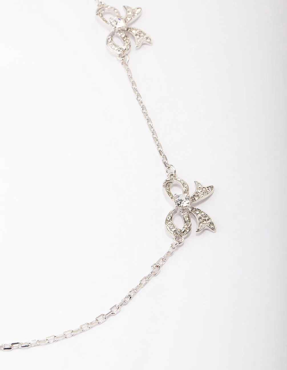 Silver Bow Chain Necklace