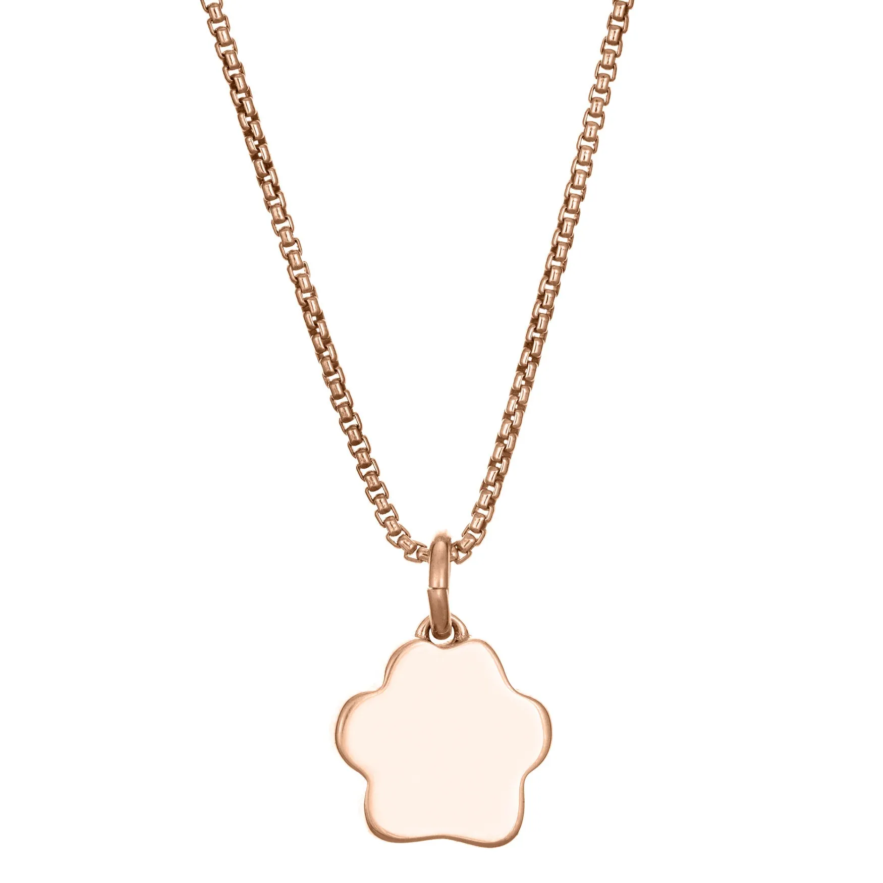 Small Paw Print Cremation Necklace in 14K Rose Gold