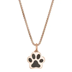 Small Paw Print Cremation Necklace in 14K Rose Gold
