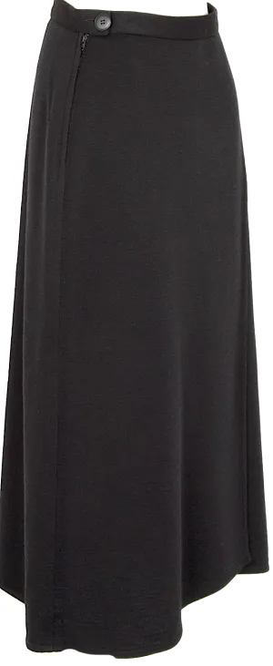 SONIA RYKIEL Paris. Black Wool Back Slit Skirt