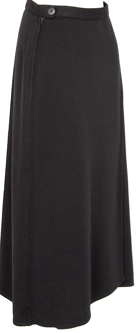 SONIA RYKIEL Paris. Black Wool Back Slit Skirt