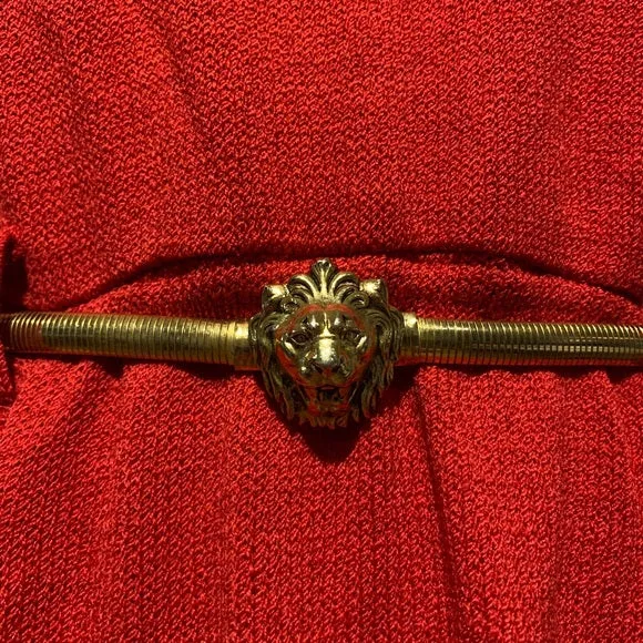 St. John Red Long-sleeve Sweater Dress Vintage