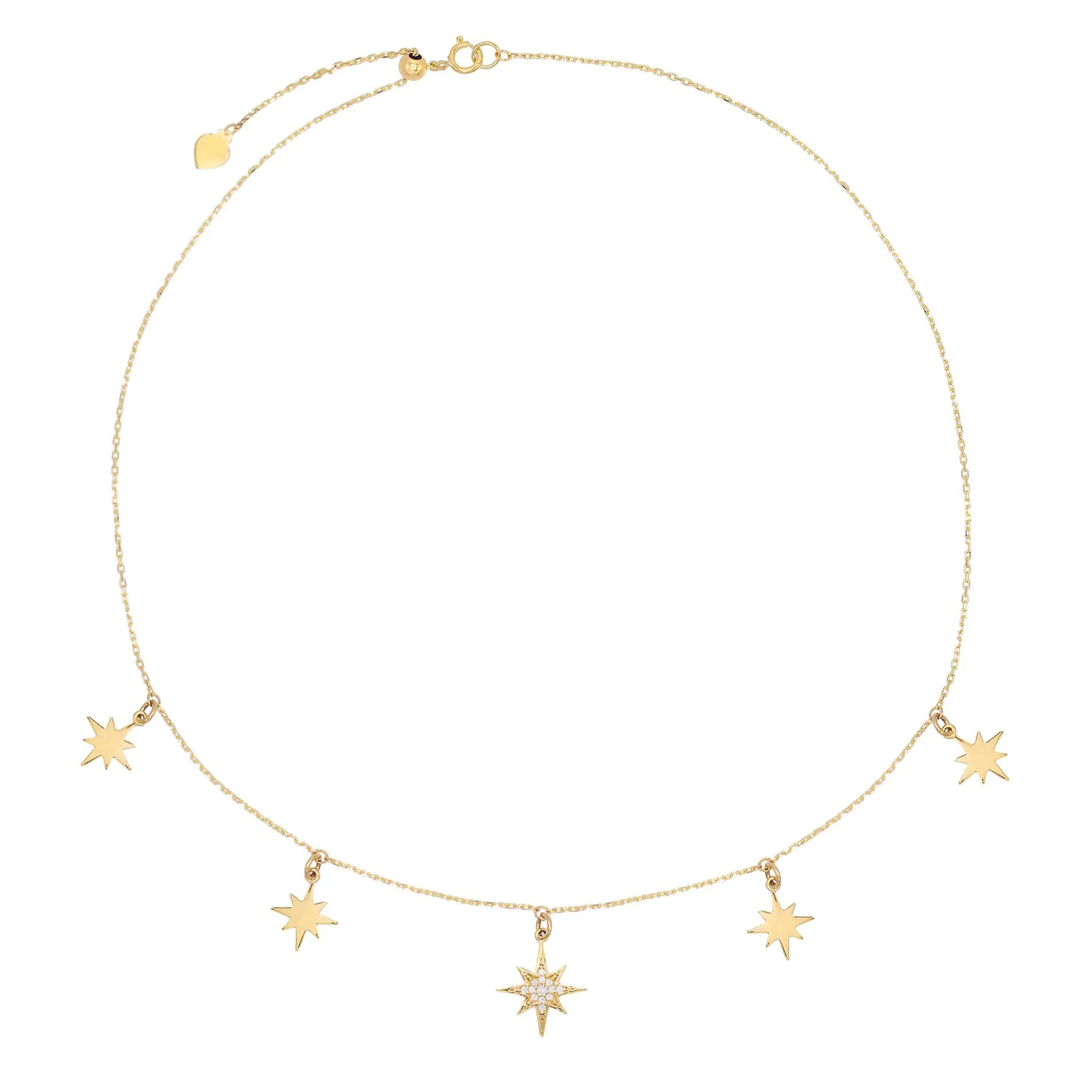 Starburst Charm Necklace 14K