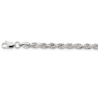 Sterling Silver (4.0mm) Diamond Cut Rope Chains (20" - 26")