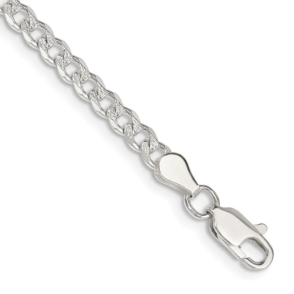 Sterling Silver 4mm Pav� Curb Chain