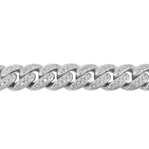 Sterling Silver (8mm) Miami Cuban CZ Chain (24")