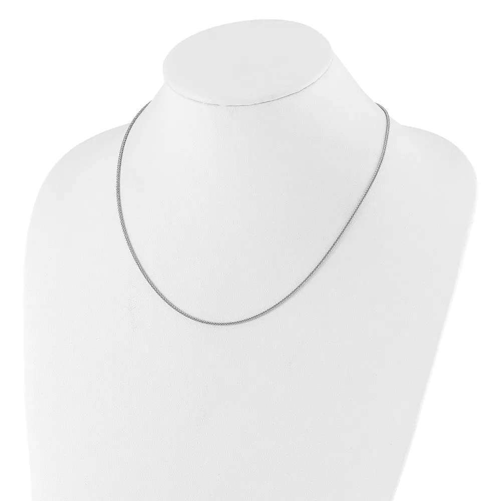 Sterling Silver Adjustable 1.45mm Dimond-cut Square Spiga Chain