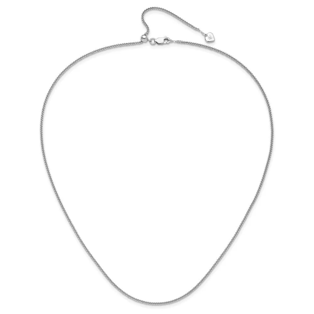Sterling Silver Adjustable 1.45mm Dimond-cut Square Spiga Chain