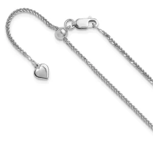 Sterling Silver Adjustable 1.45mm Dimond-cut Square Spiga Chain