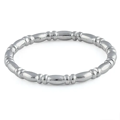 Sterling Silver Dainty Bead & Bar Band