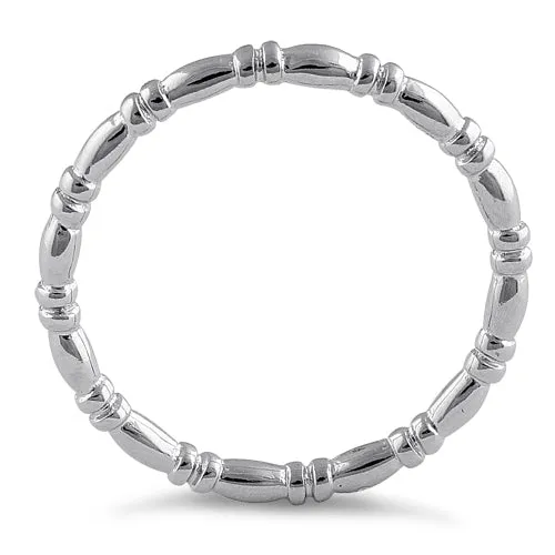 Sterling Silver Dainty Bead & Bar Band