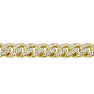 Sterling Silver Gold Plated (6mm) Miami Cuban CZ Chain (20" - 26")