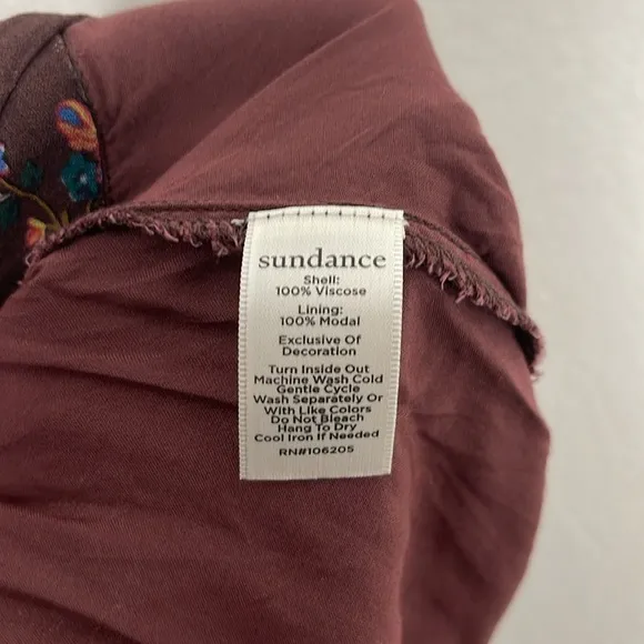 Sundance Catalog Lavender Grove Skirt Tiered Slit in Brown Floral Size Large
