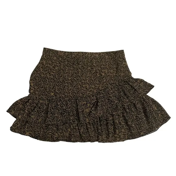 Ted Baker London Skirt Asymmetric Ruffle Brown Dainty Size UK 4 12 Large New