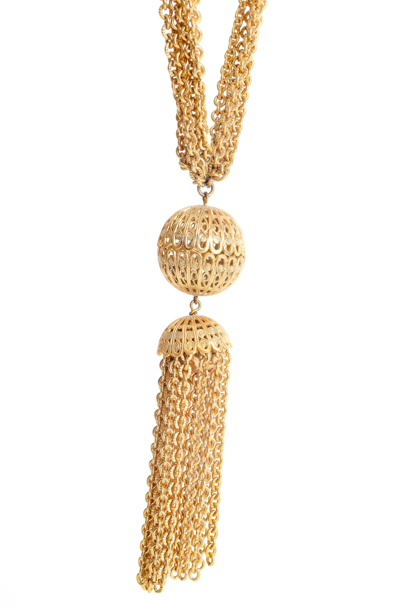 Tiered Filigree Globe Necklace