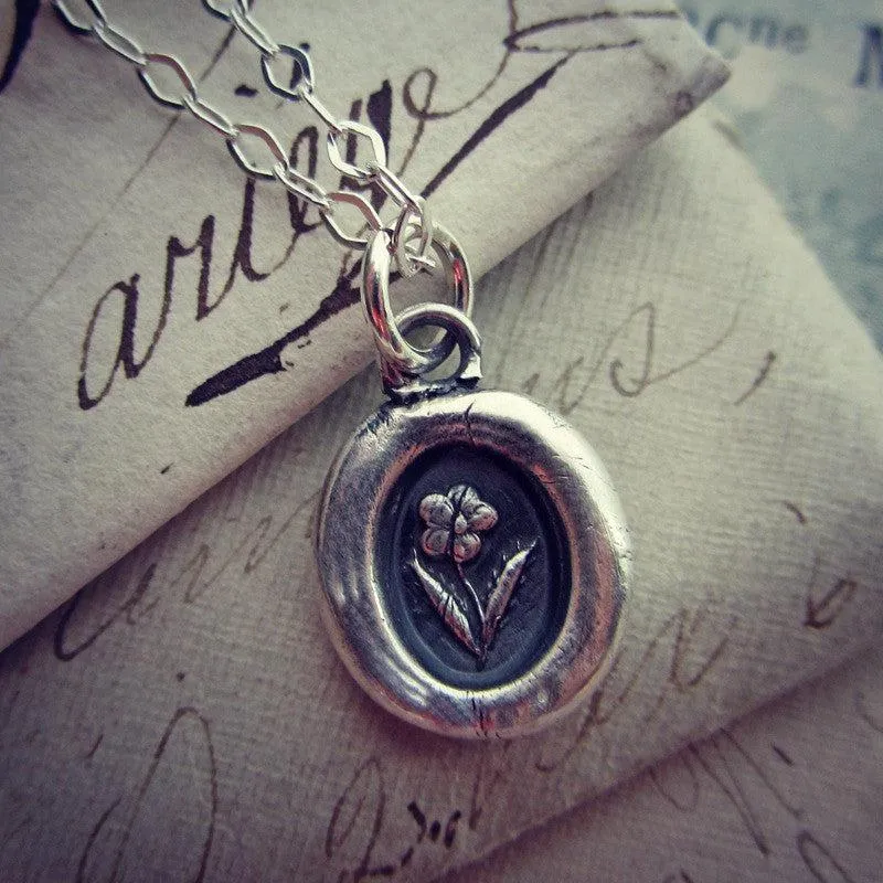 Tiny Flower Wax Seal Necklace | Hope & Joy