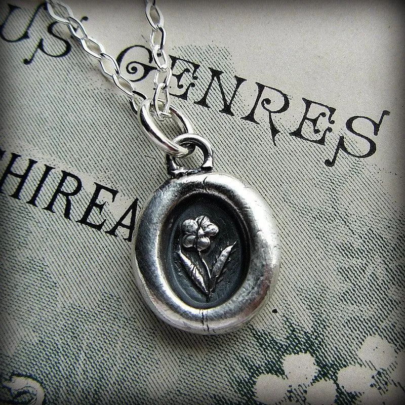 Tiny Flower Wax Seal Necklace | Hope & Joy