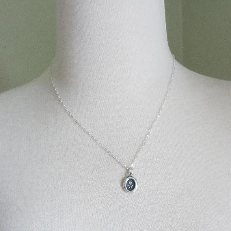 Tiny Flower Wax Seal Necklace | Hope & Joy