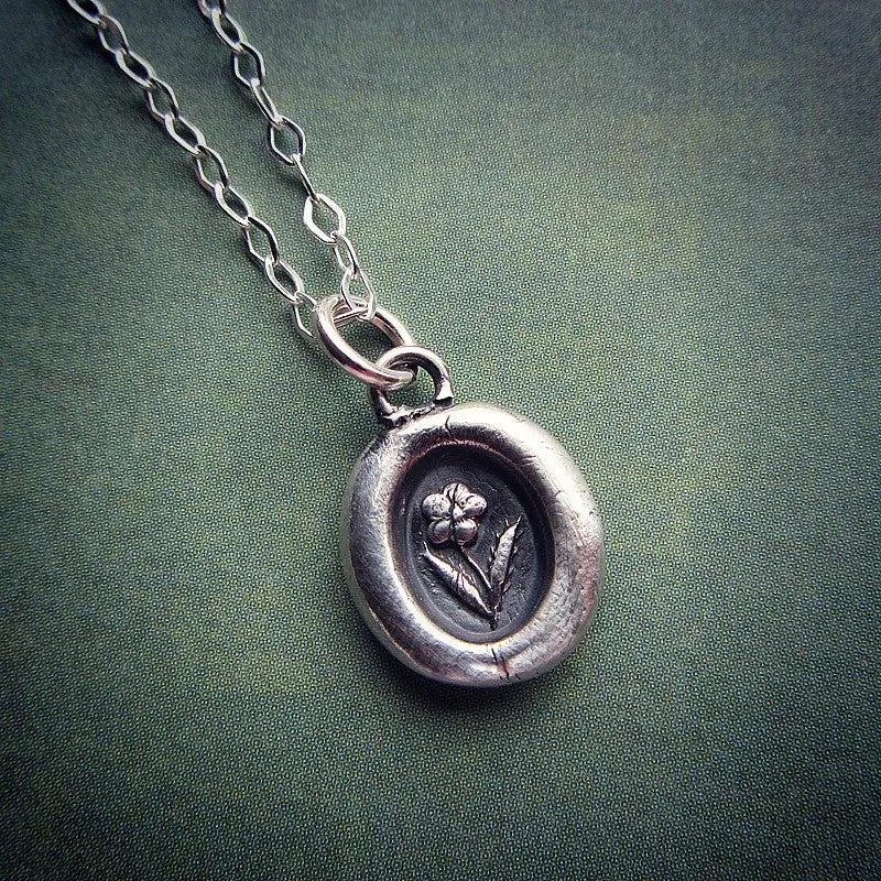 Tiny Flower Wax Seal Necklace | Hope & Joy