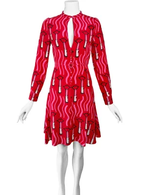Valentino x Zandra Rhodes Lipstick Print Dress