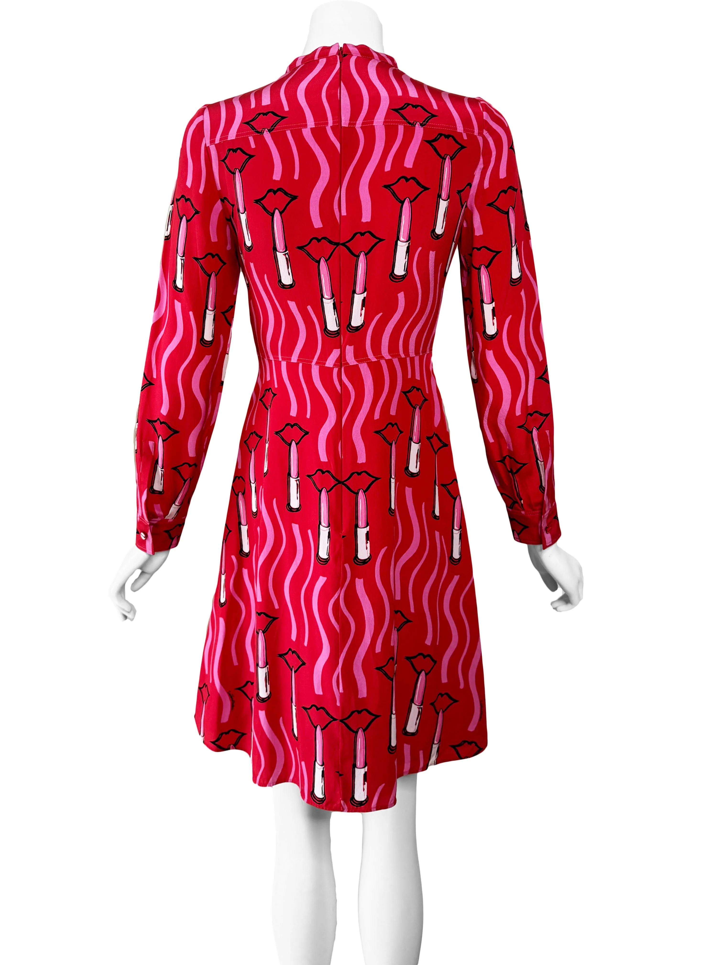 Valentino x Zandra Rhodes Lipstick Print Dress