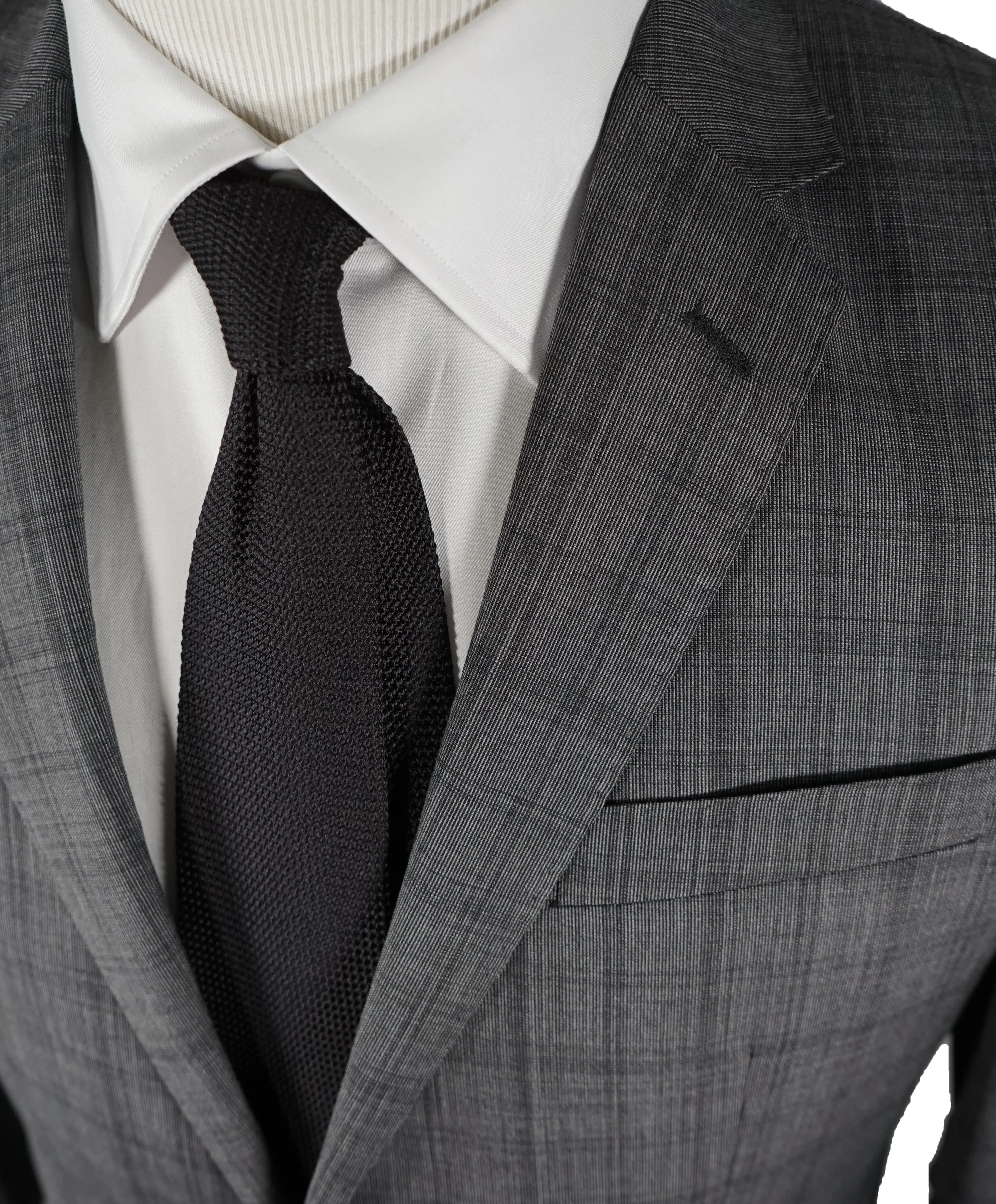 VERSACE COLLECTION - Gray Bold Check Plaid Suit Logo Buttons - 38R