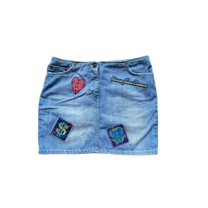Versace Denim Patch Mini Skirt