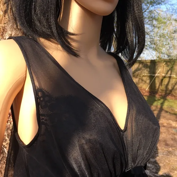 VINTAGE 1950’s BLACK VANITY FAIR NIGHTGOWN