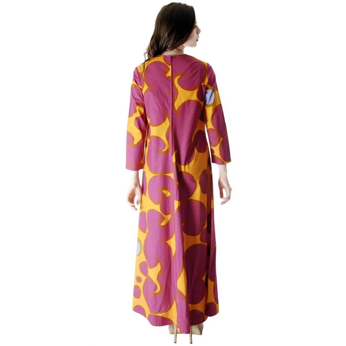 Vintage 1966 MARIMEKKO FINLAND Keidas (Oasis) by Annika Rimala  Maxi Dress Gown  42/14