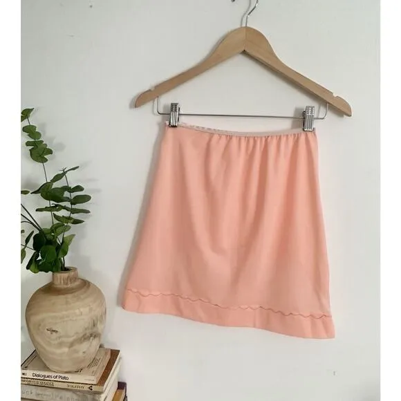 Vintage 50’s 60’s Peach Lace embroidered Half Slip