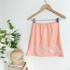 Vintage 50’s 60’s Peach Lace embroidered Half Slip