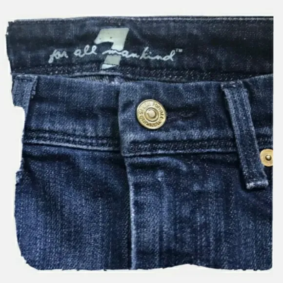 Vintage 7 For All Mankind Womens Denim Skirt Blue