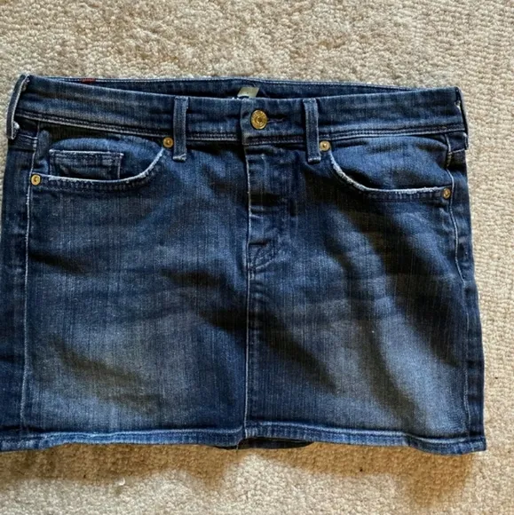 Vintage 7 For All Mankind Womens Denim Skirt Blue